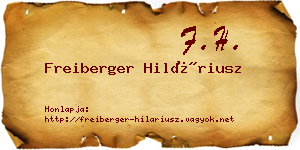 Freiberger Hiláriusz névjegykártya